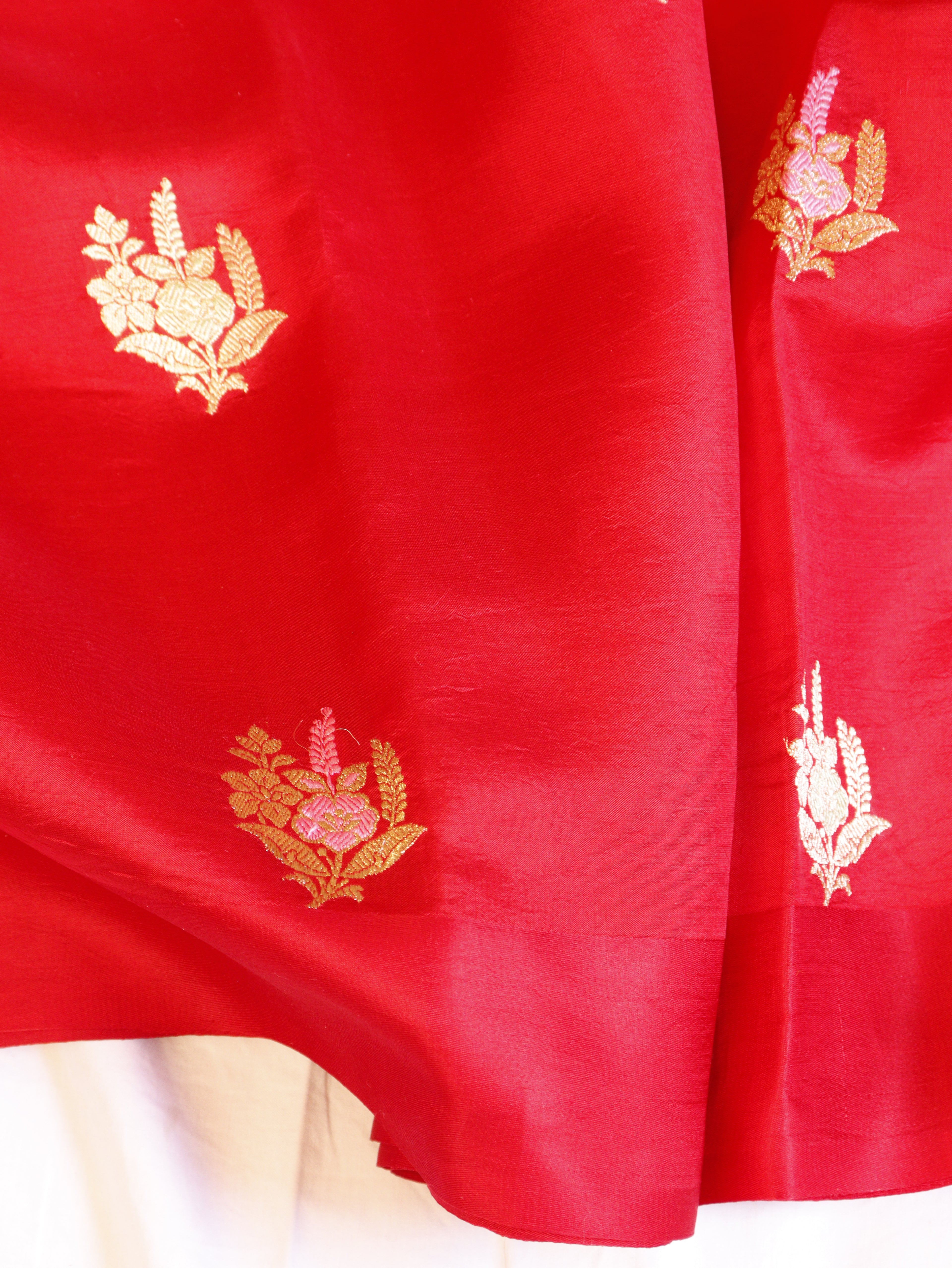 Banarasi Soft Katan Silk Handloom Saree – Red