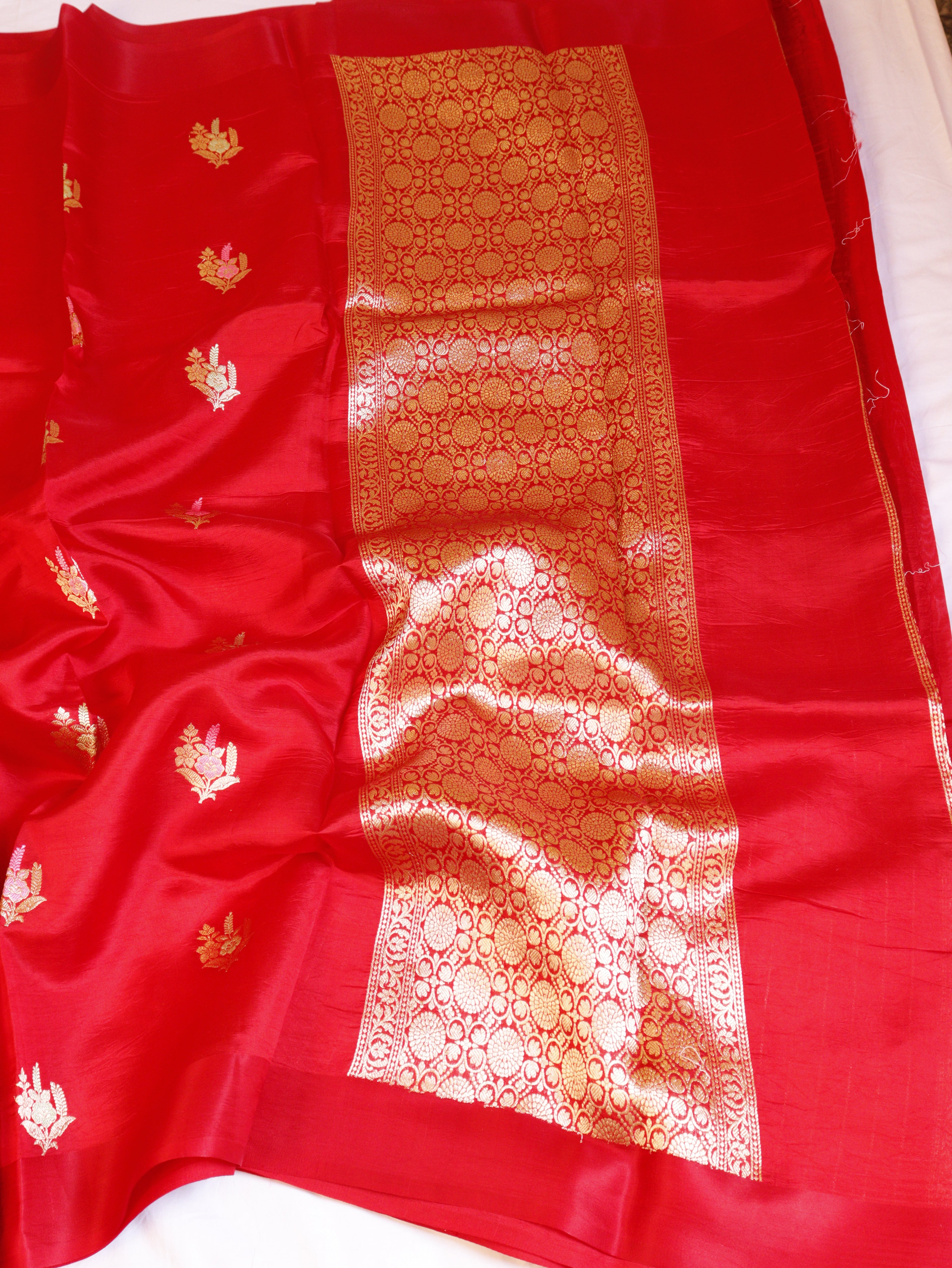 Banarasi Soft Katan Silk Handloom Saree – Red