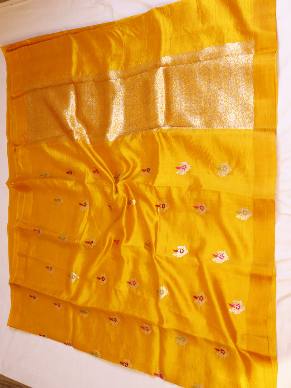 Banarasi Soft Katan Silk Handloom Saree – Yellow