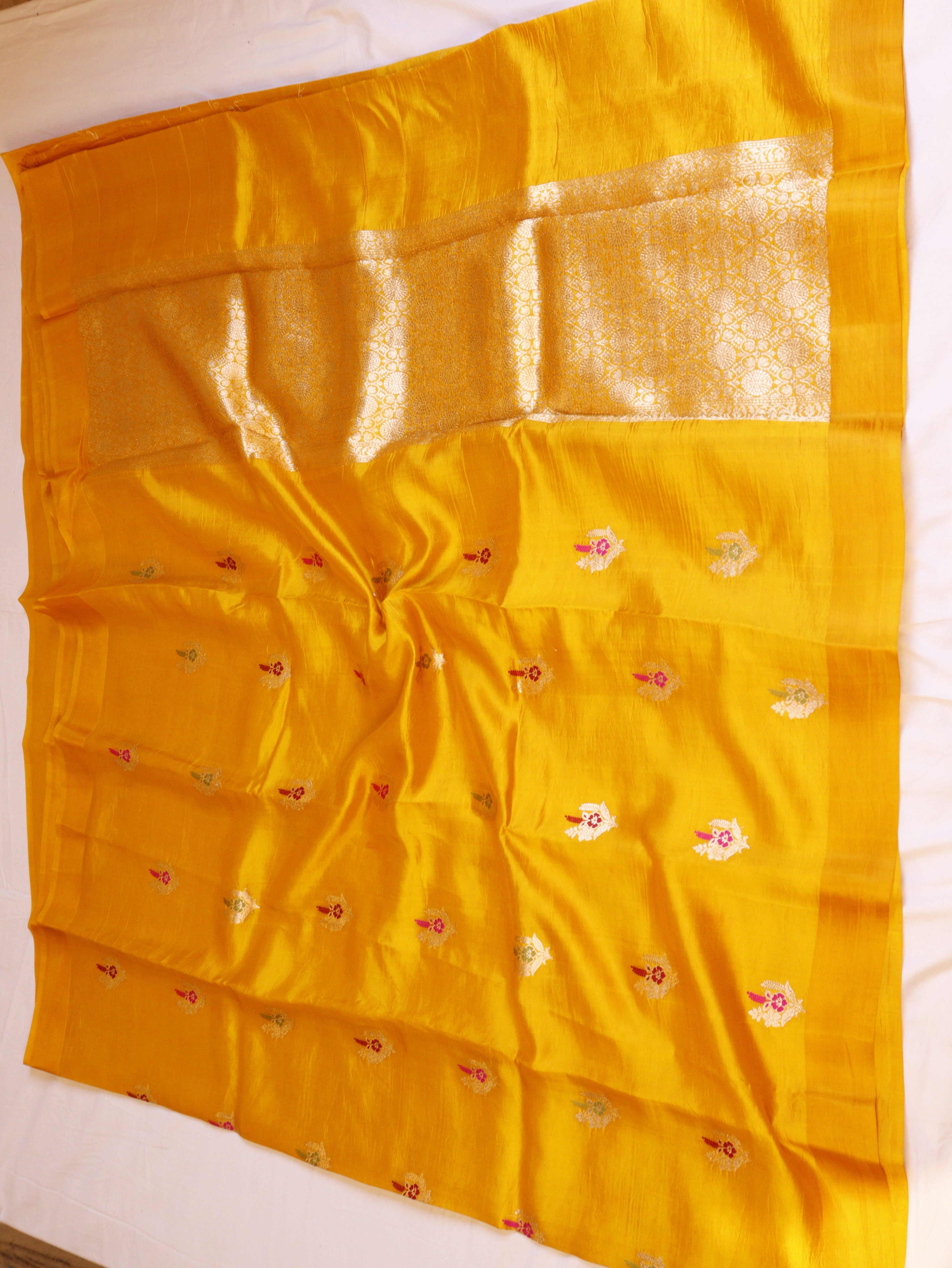 Banarasi Soft Katan Silk Handloom Saree – Yellow