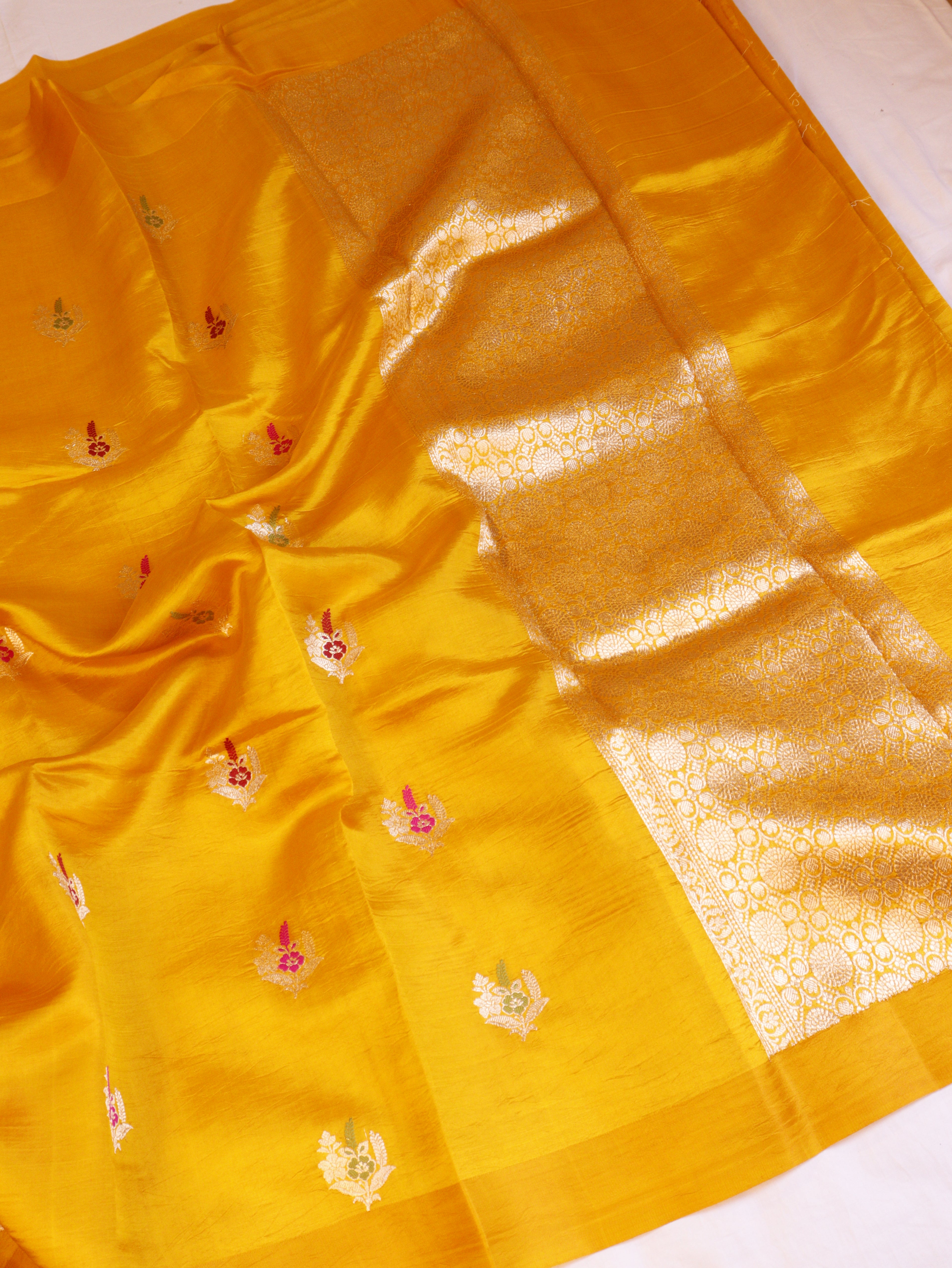 Banarasi Soft Katan Silk Handloom Saree – Yellow
