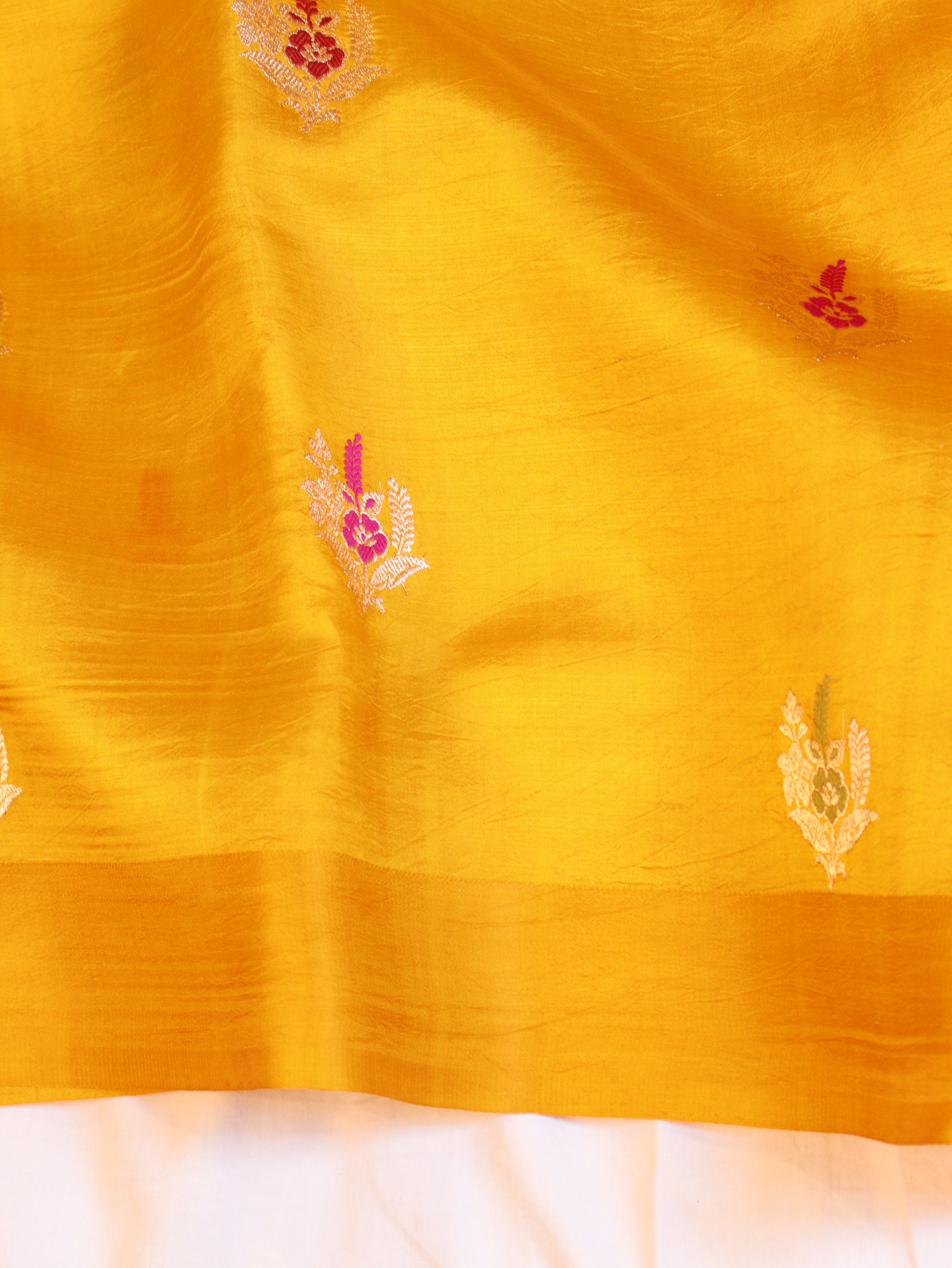 Banarasi Soft Katan Silk Handloom Saree – Yellow