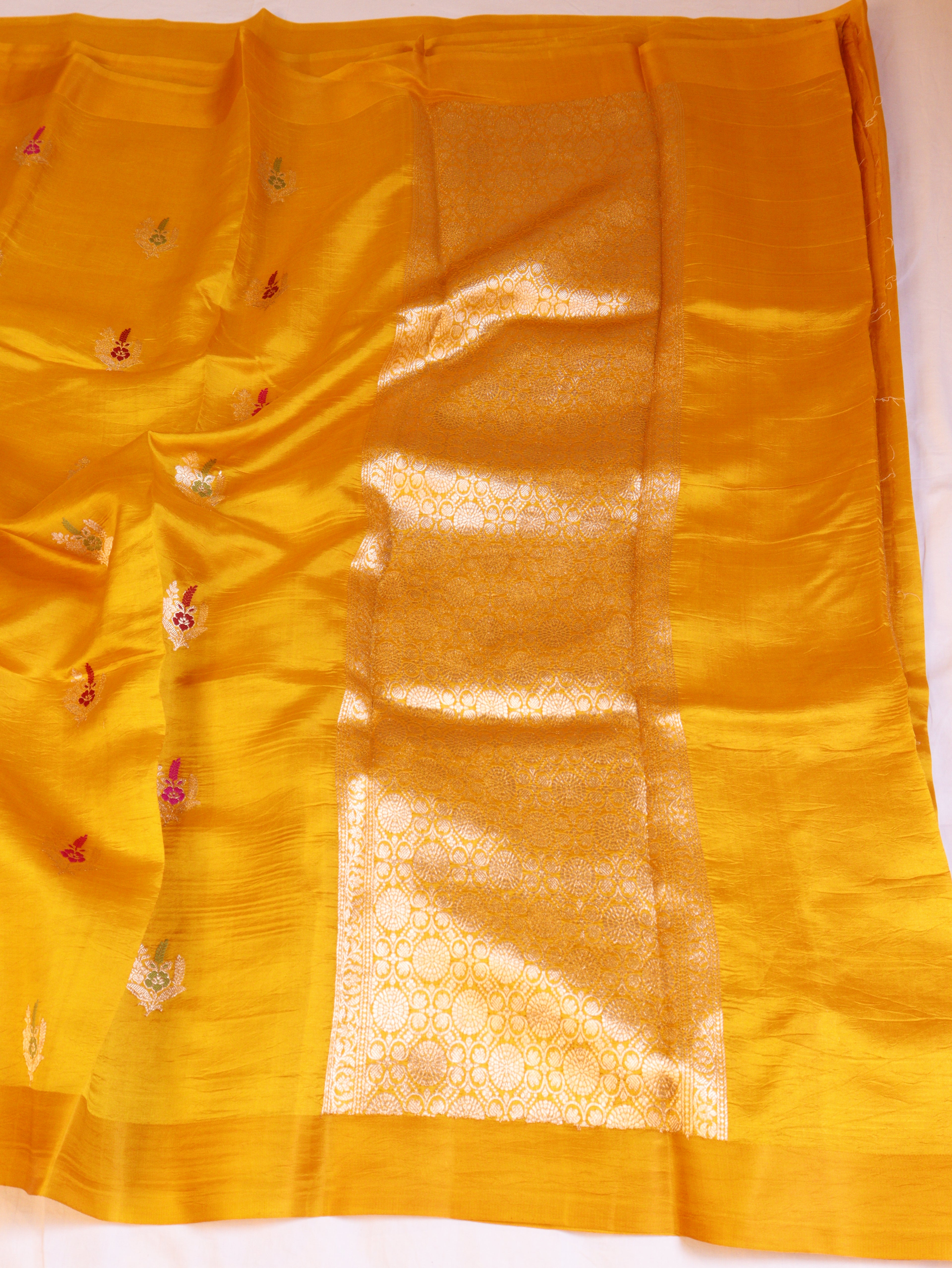 Banarasi Soft Katan Silk Handloom Saree – Yellow