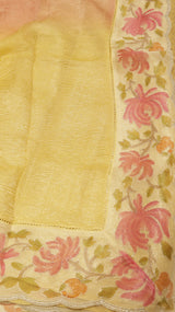 Handloom Crushed Tissue Saree With Cross-Stitched Border