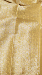Handloom Crushed Tissue Saree With Cross-Stitched Border