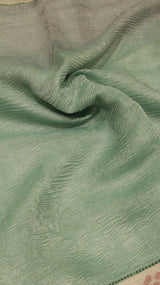 Handloom Crushed Tissue Saree With Cross- Stitched Border