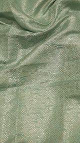 Handloom Crushed Tissue Saree With Cross- Stitched Border
