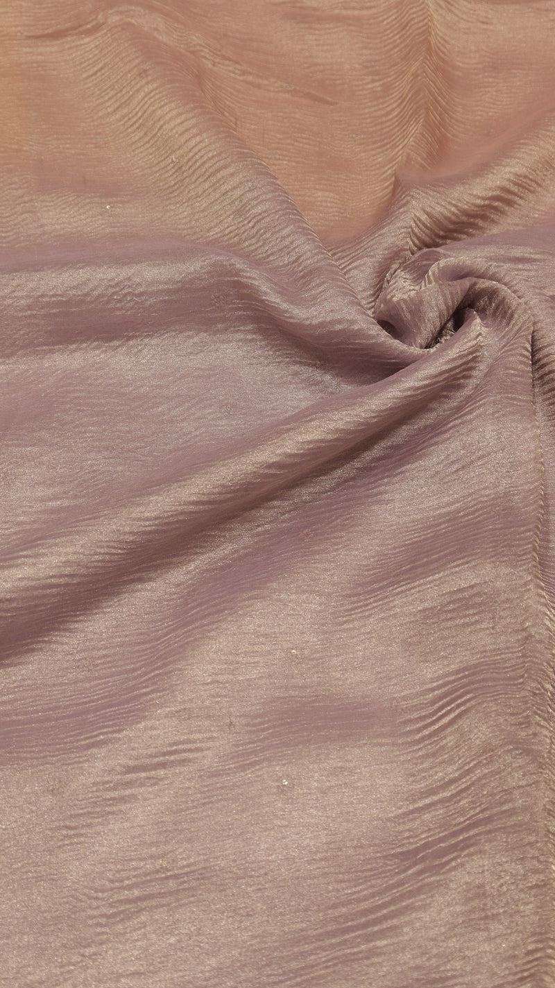 Handloom Crushed Tissue Saree With Cross Stitched Border