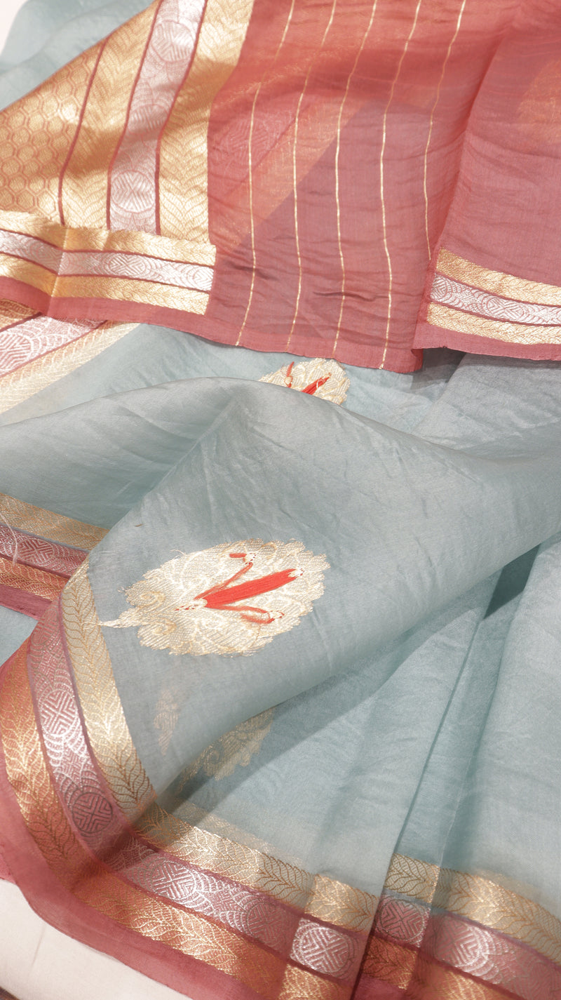 Handloom Pure kora Silk Saree