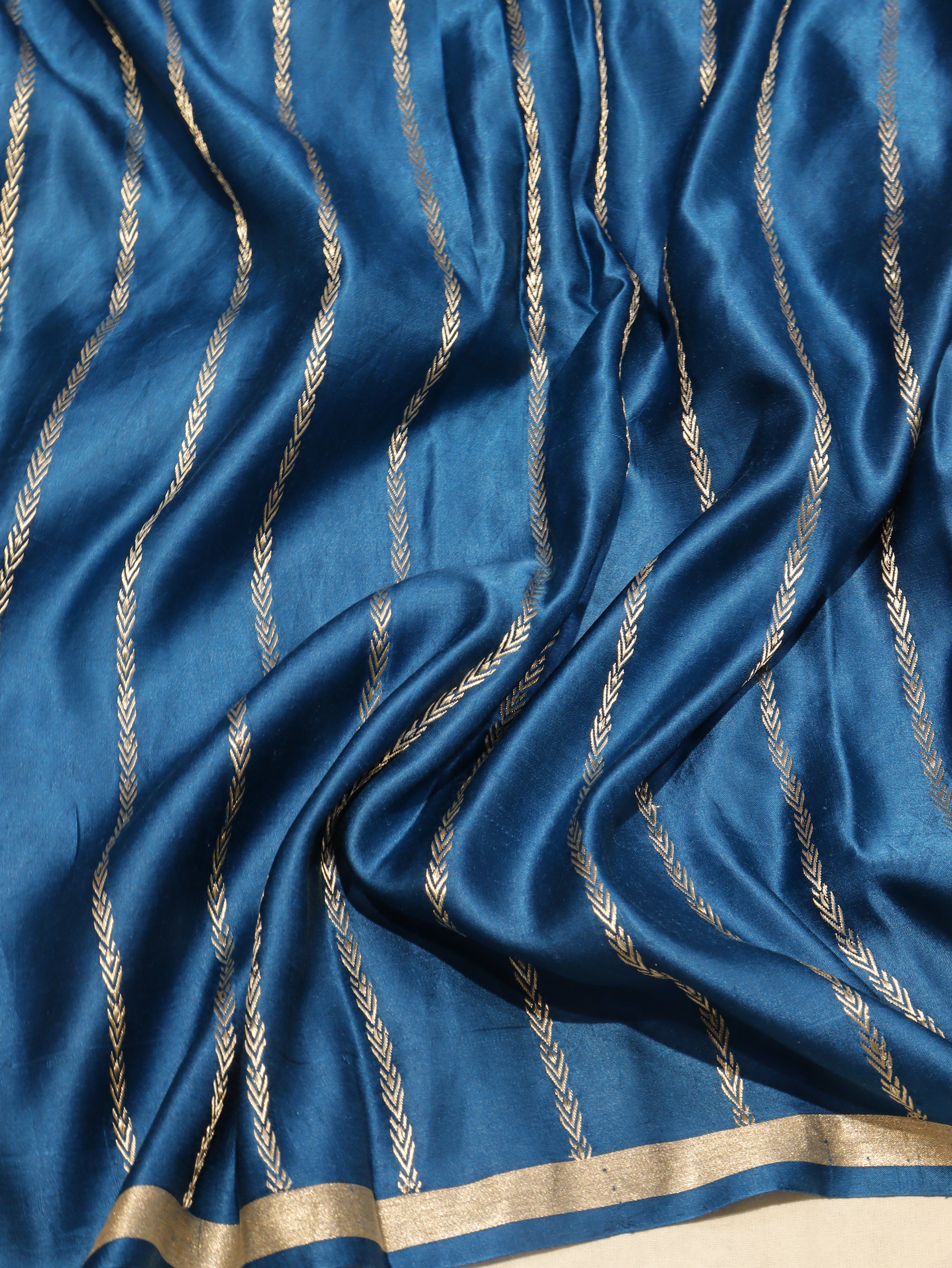 Banarasi Pure Mashru Silk Handloom Saree - Mint
