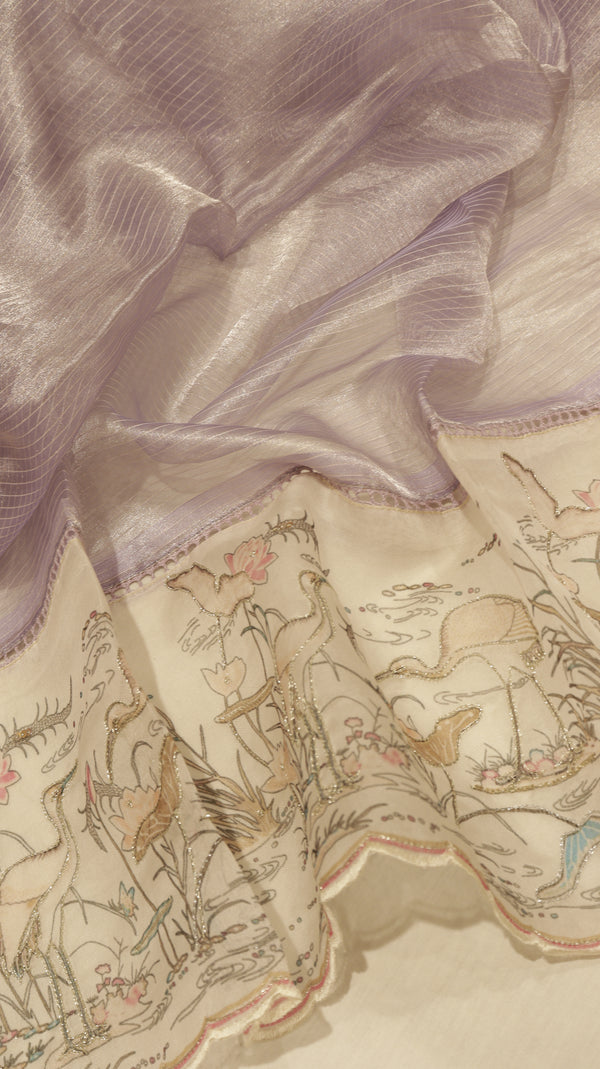 Hand Embroidered Banarasi Tissue Silk Suit