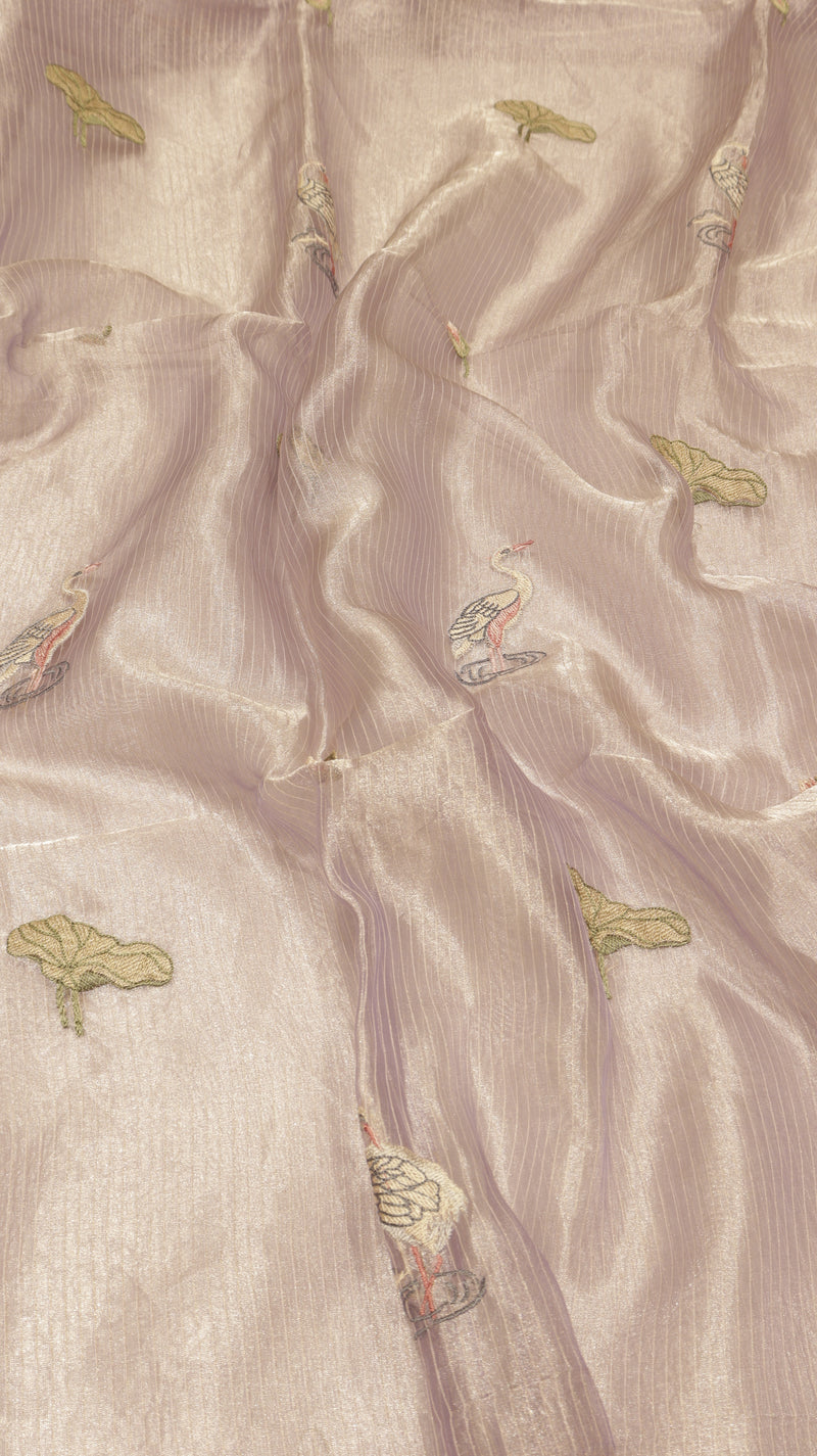 Hand Embroidered Banarasi Tissue Silk Suit
