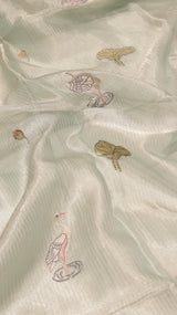 Hand Embroidered Banarasi Tissue Silk Suit