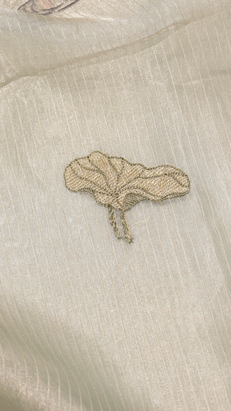 Hand Embroidered Banarasi Tissue Silk Suit