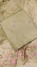 Hand Embroidered Banarasi Tissue Silk Suit