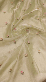 Hand Embroidered Banarasi Tissue Silk Suit