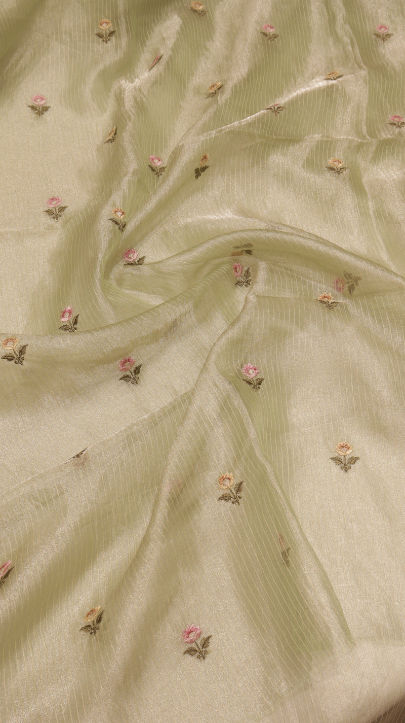 Hand Embroidered Banarasi Tissue Silk Suit