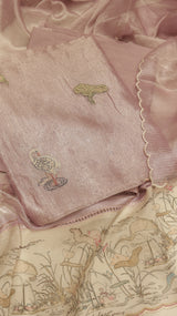 Hand Embroidered Banarasi Tissue Silk Suit