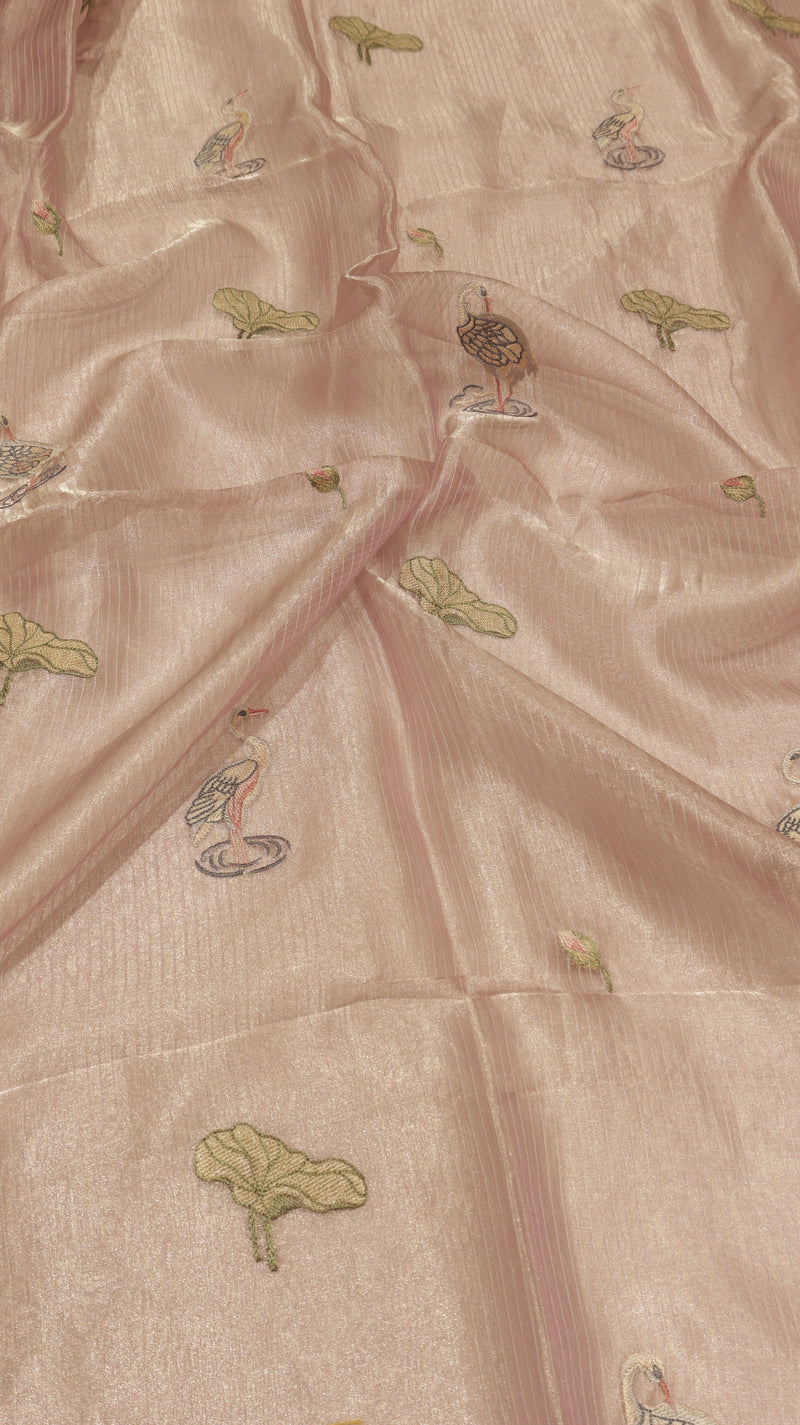 Hand Embroidered Banarasi Tissue Silk Suit
