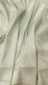 Handloom Crushed Tissue Saree With Cross-Stitched Border