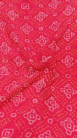 Handloom Pure Khaddi Georgette Bandhej Dupatta with Paithani Border