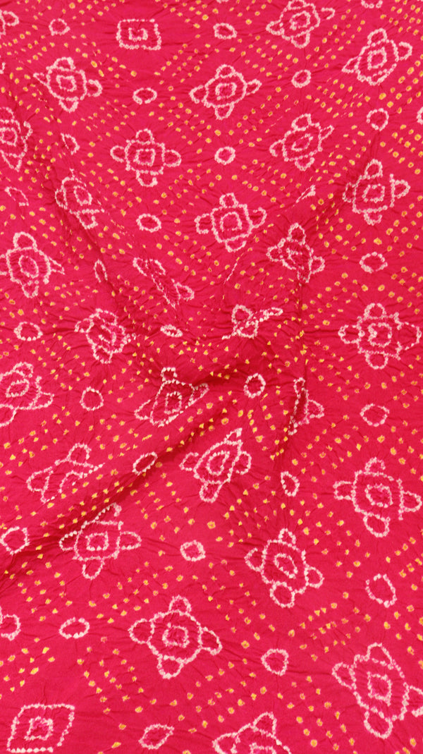 Handloom Pure Khaddi Georgette Bandhej Dupatta with Paithani Border