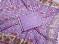 Pure Kota Cotton Paithani Suit Set - Light Purple