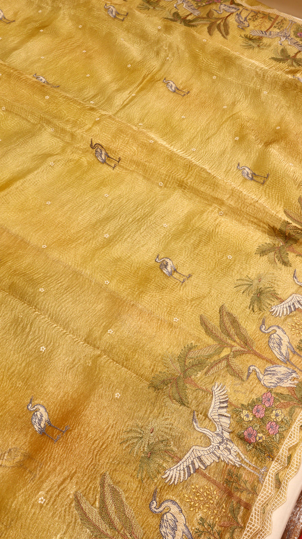 Handloom Pure Crushed Tissue Saree
