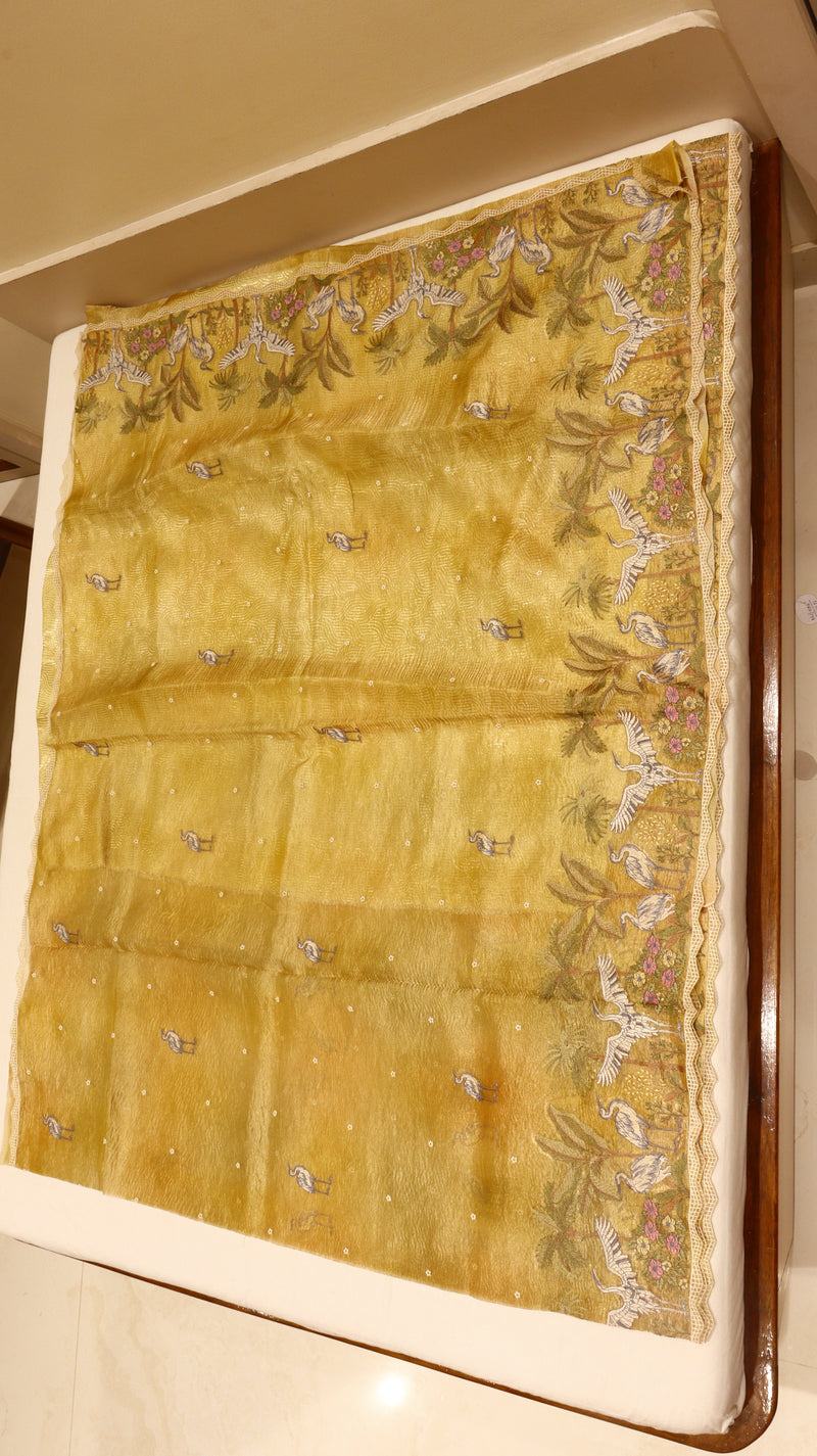 Handloom Pure Crushed Tissue Saree