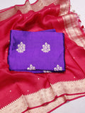 Banarasi Pure Soft Katan Silk Suit with Kora Silk Dupatta - Purple