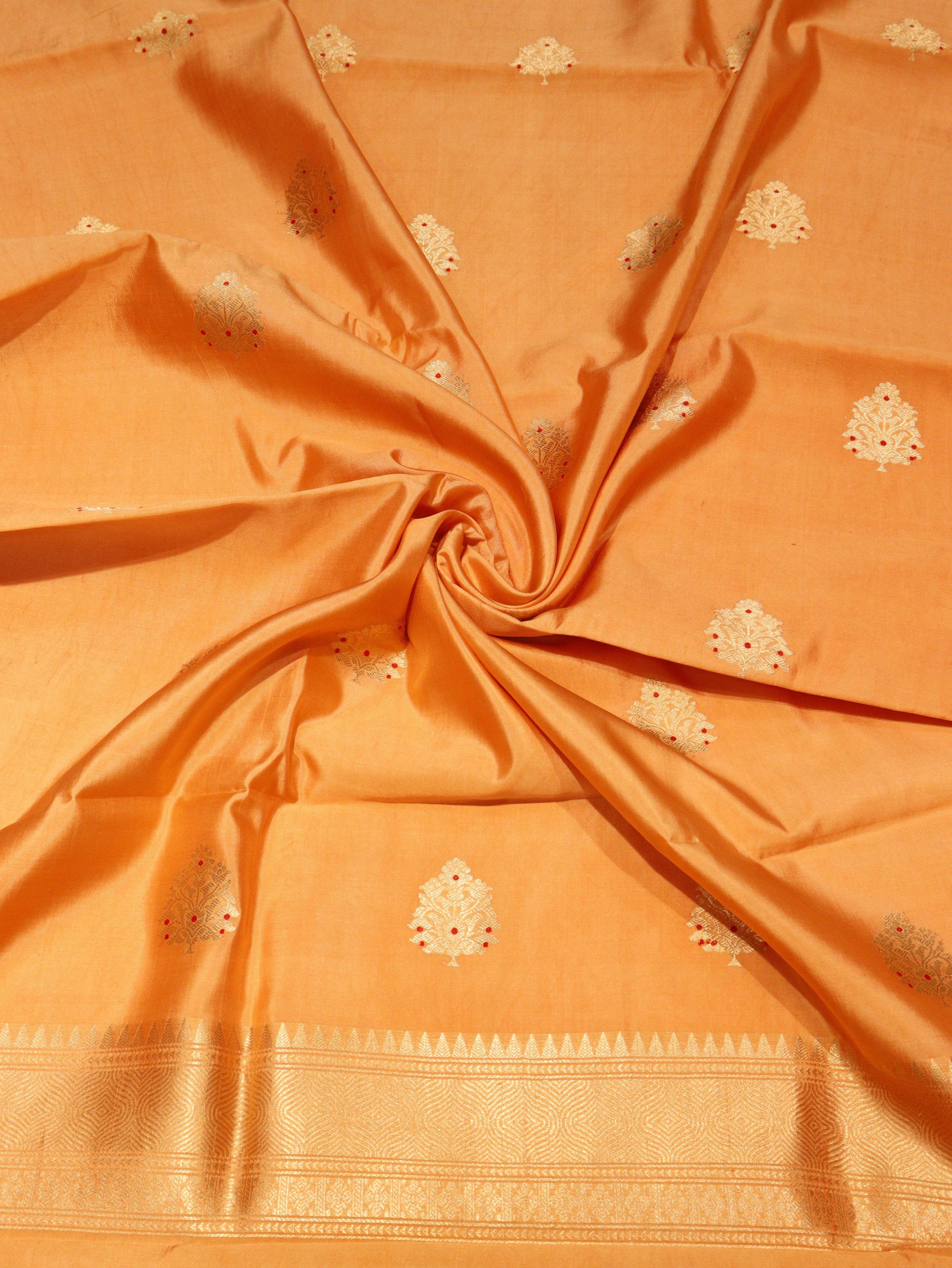 Banarasi Pure Soft Katan Silk Suit with Kora Silk Dupatta - Peach