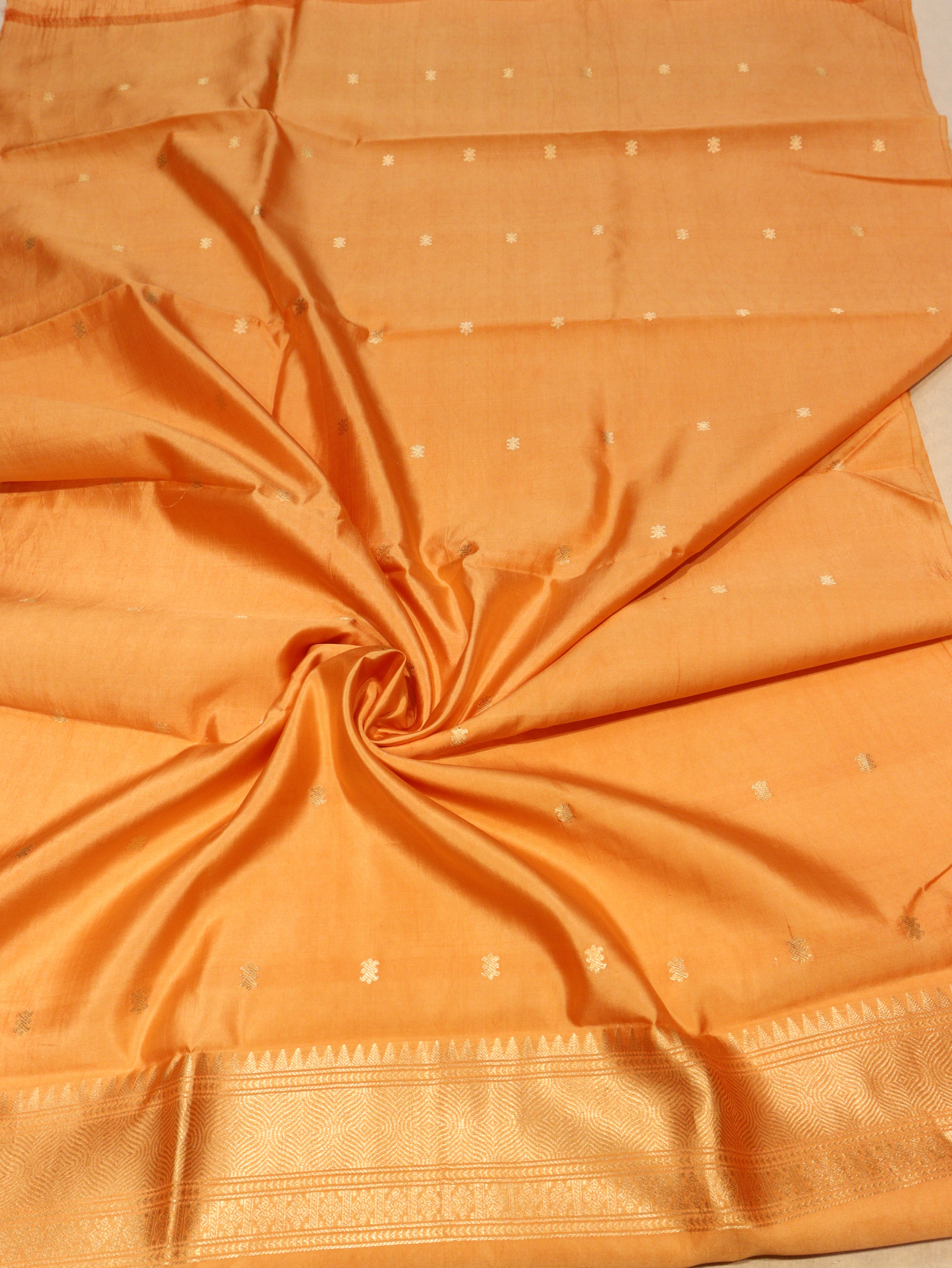 Banarasi Pure Soft Katan Silk Suit with Kora Silk Dupatta - Peach