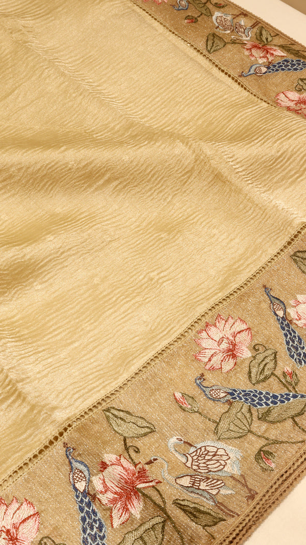 Handloom Pure Crushed Tissue Saree