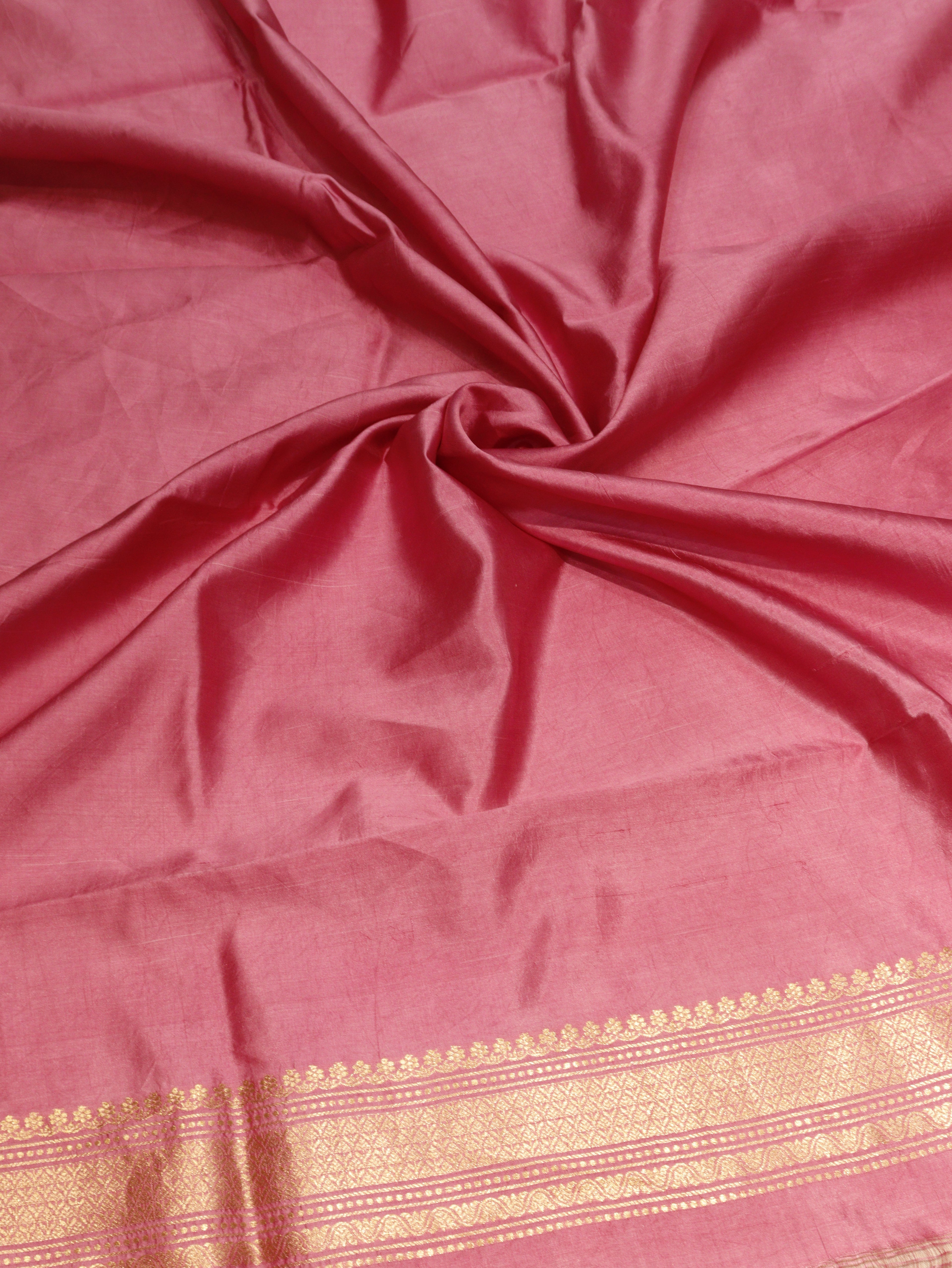 Banarasi Pure Soft Katan Silk Suit with Kora Silk Dupatta - Onion Pink