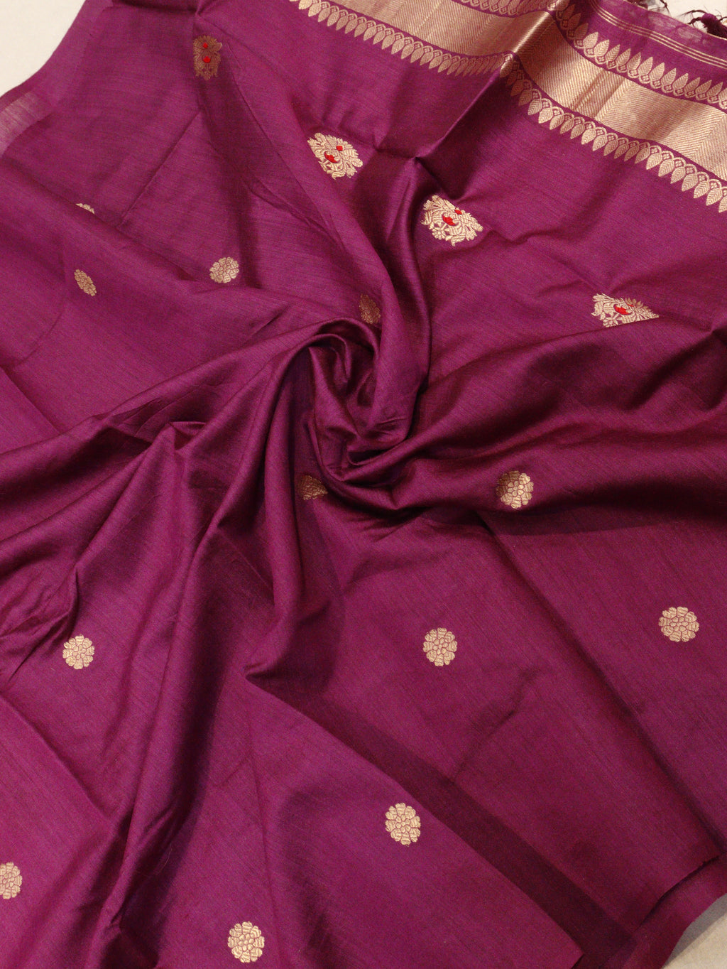 Magenta Moonga Silk Banarasi Suit with Kadwa Handloom Moonga Silk suit set - Magenta