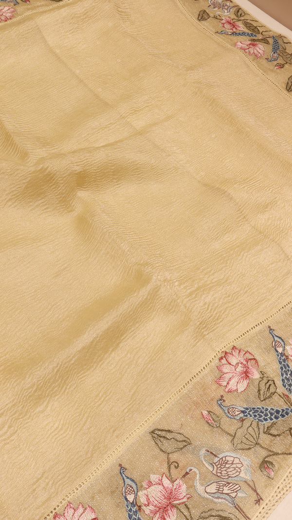 Handloom Pure Crushed Tissue Saree