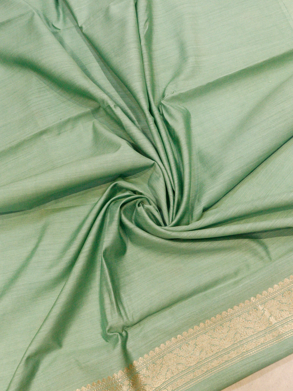 Handloom Moonga Silk suit set -Sea green