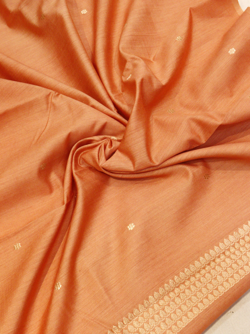Handloom Moonga Silk suit set -Peach