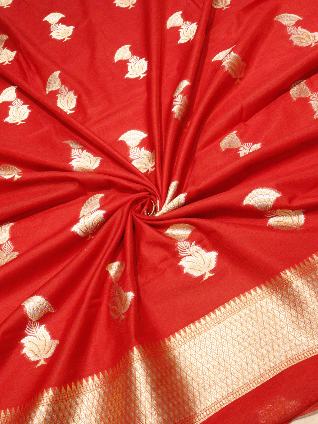 Pure Cotton Silk Suit - Red