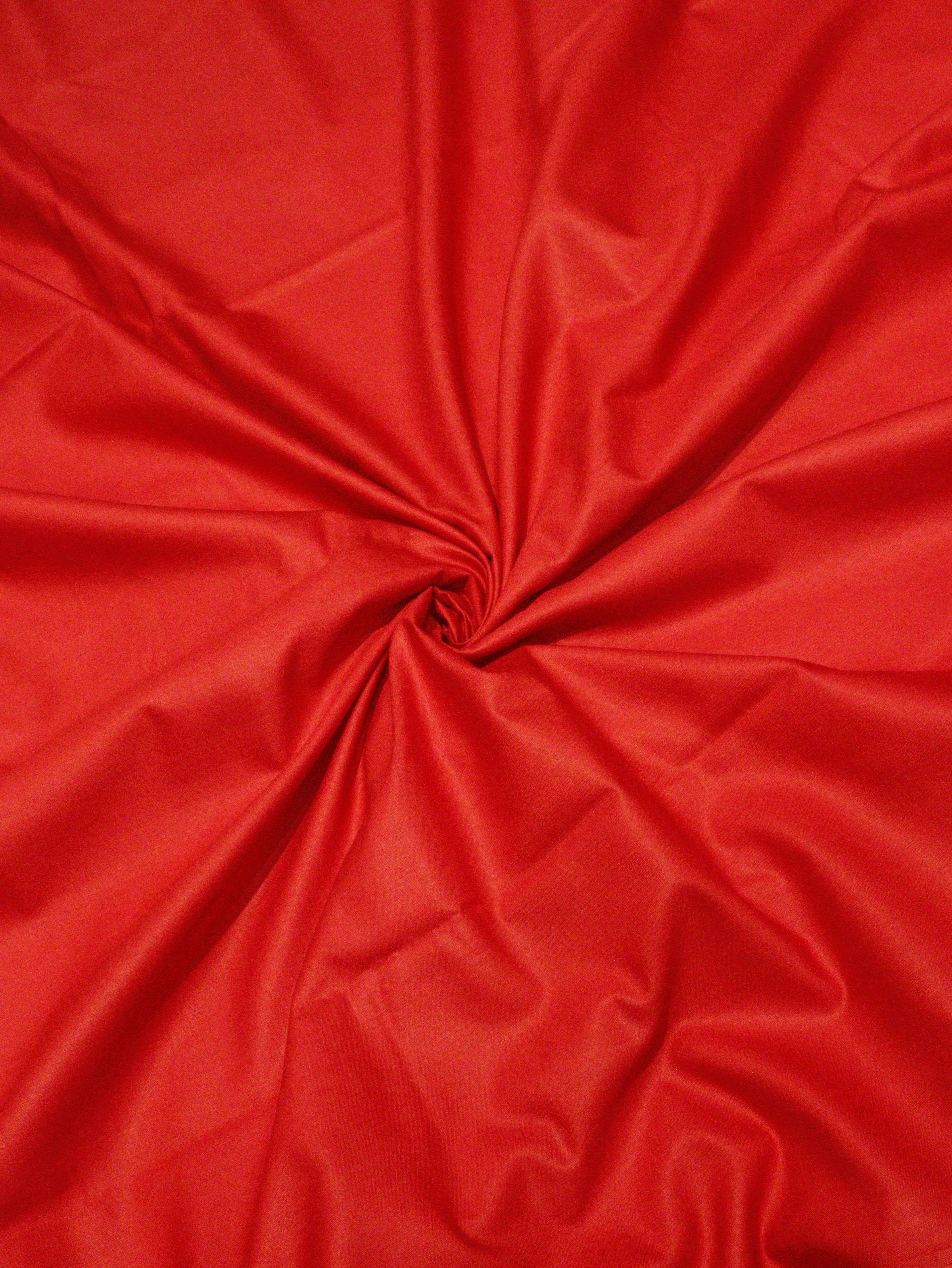 Pure Cotton Silk Suit - Red