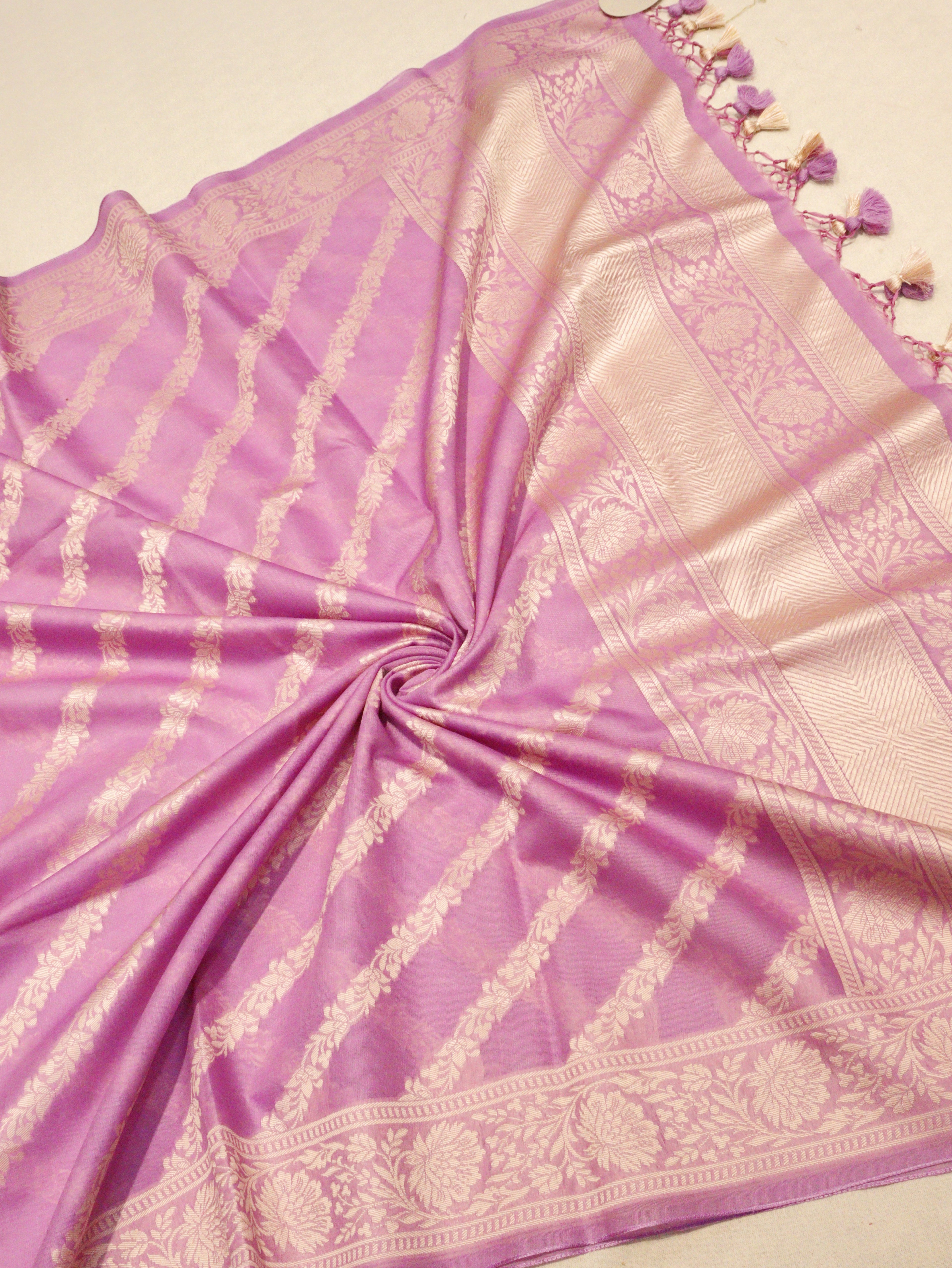 Pure Cotton Silk Suit - Onion Purple