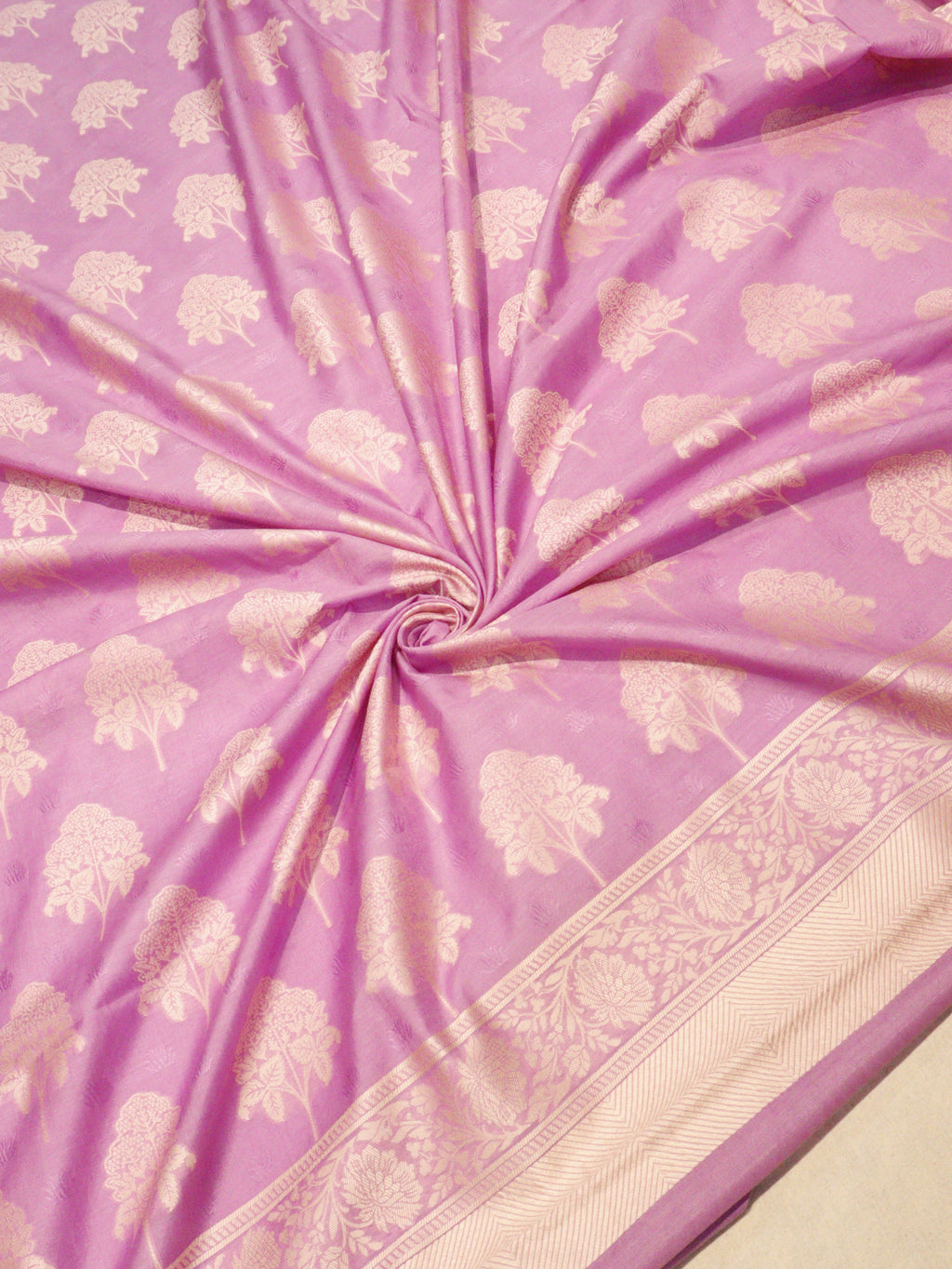 Pure Cotton Silk Suit - Onion Purple