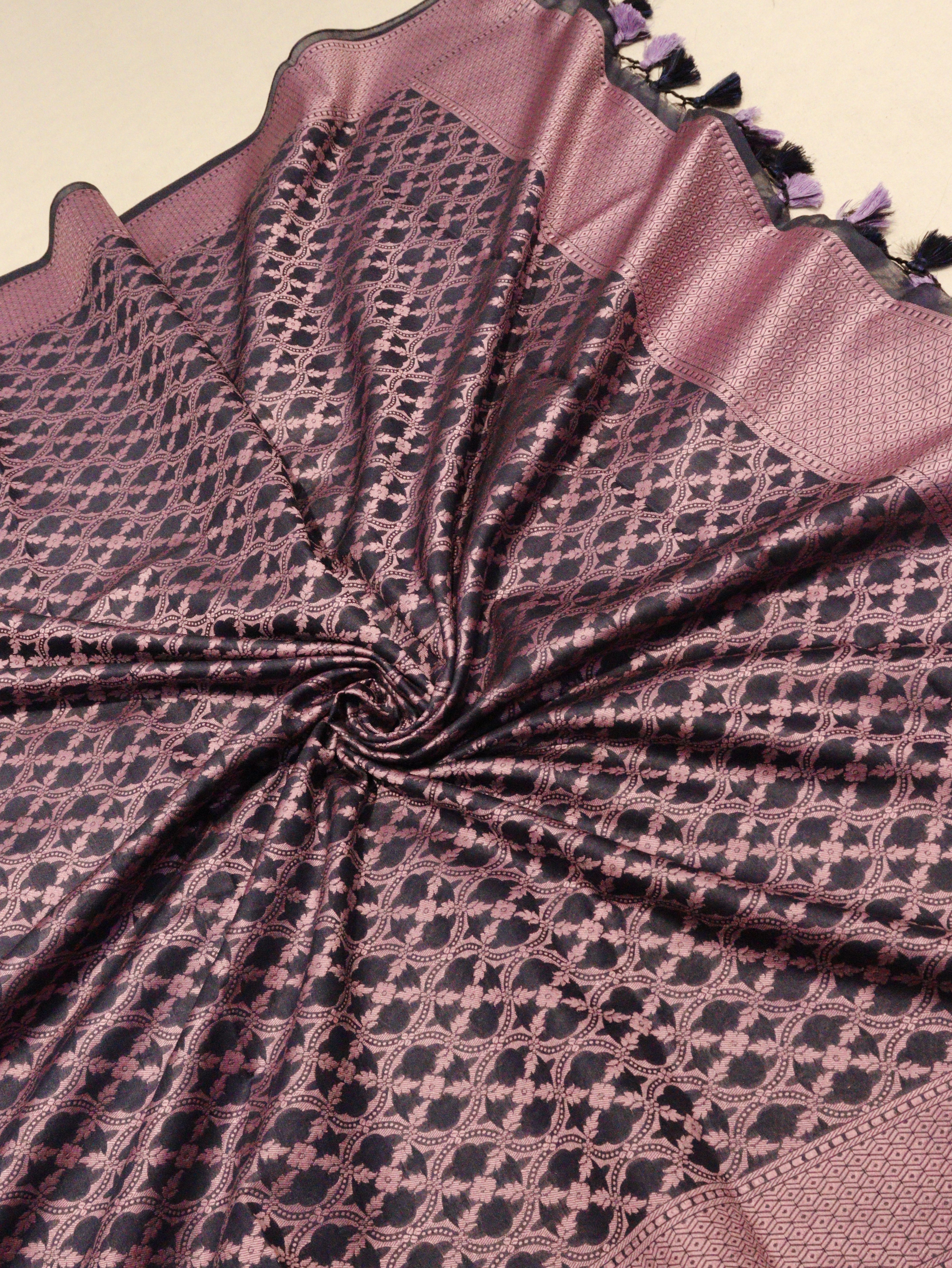 Pure Cotton Silk Suit - Navy Blue