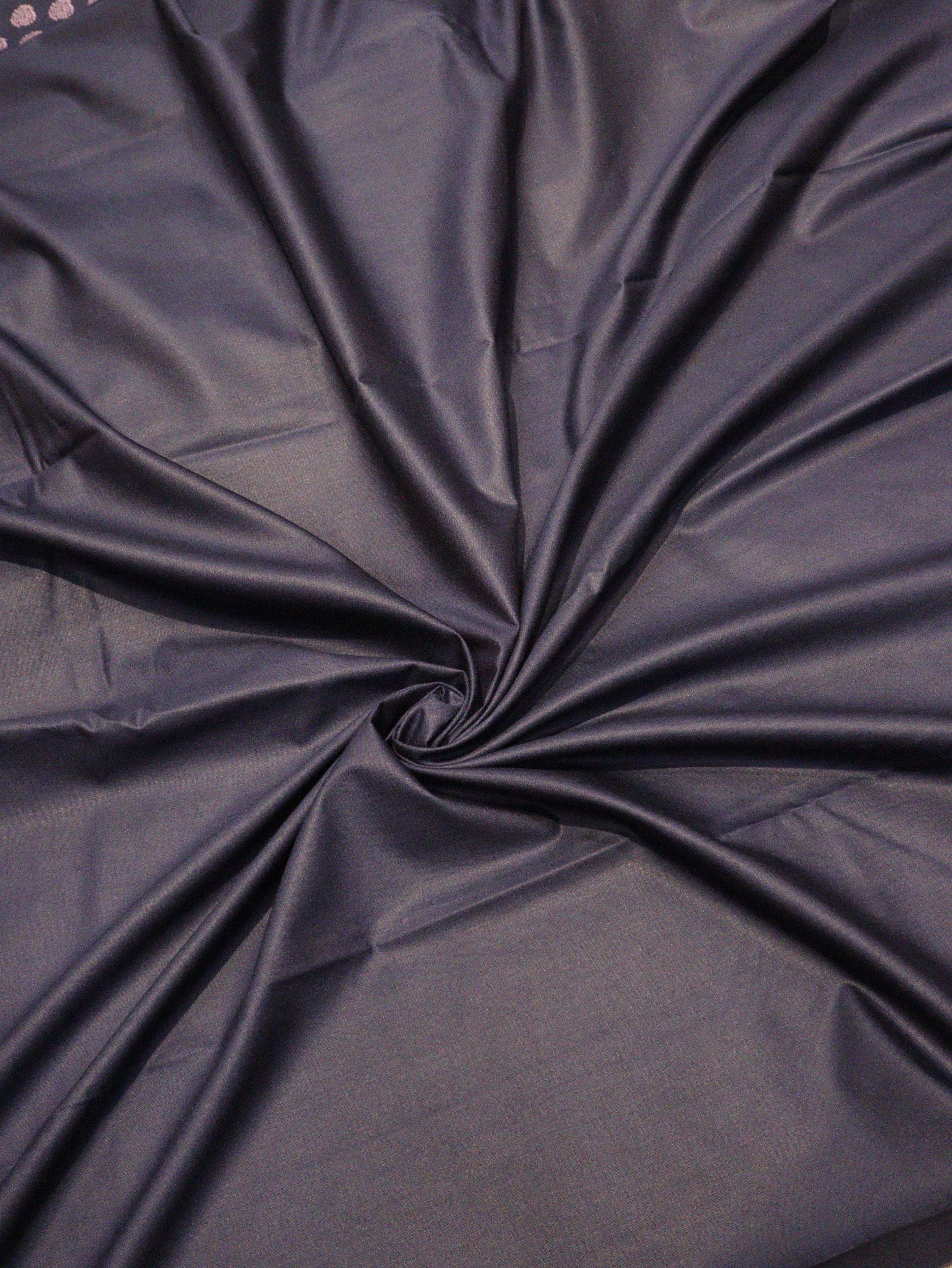 Pure Cotton Silk Suit - Navy Blue