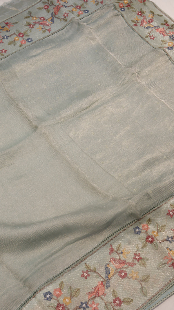Handloom Pure Crushed Tissue Saree