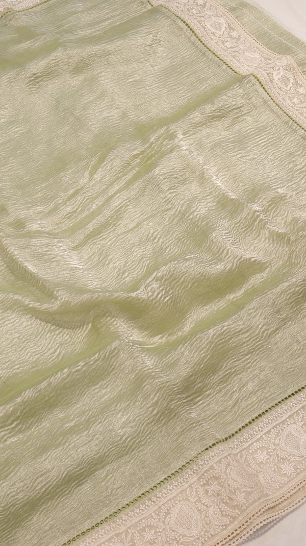 Handloom Pure Crushed Tissue Saree