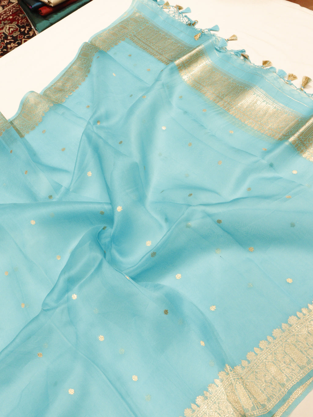 Banarasi Pure Tussar Suit with Kora Silk Dupatta - Peach