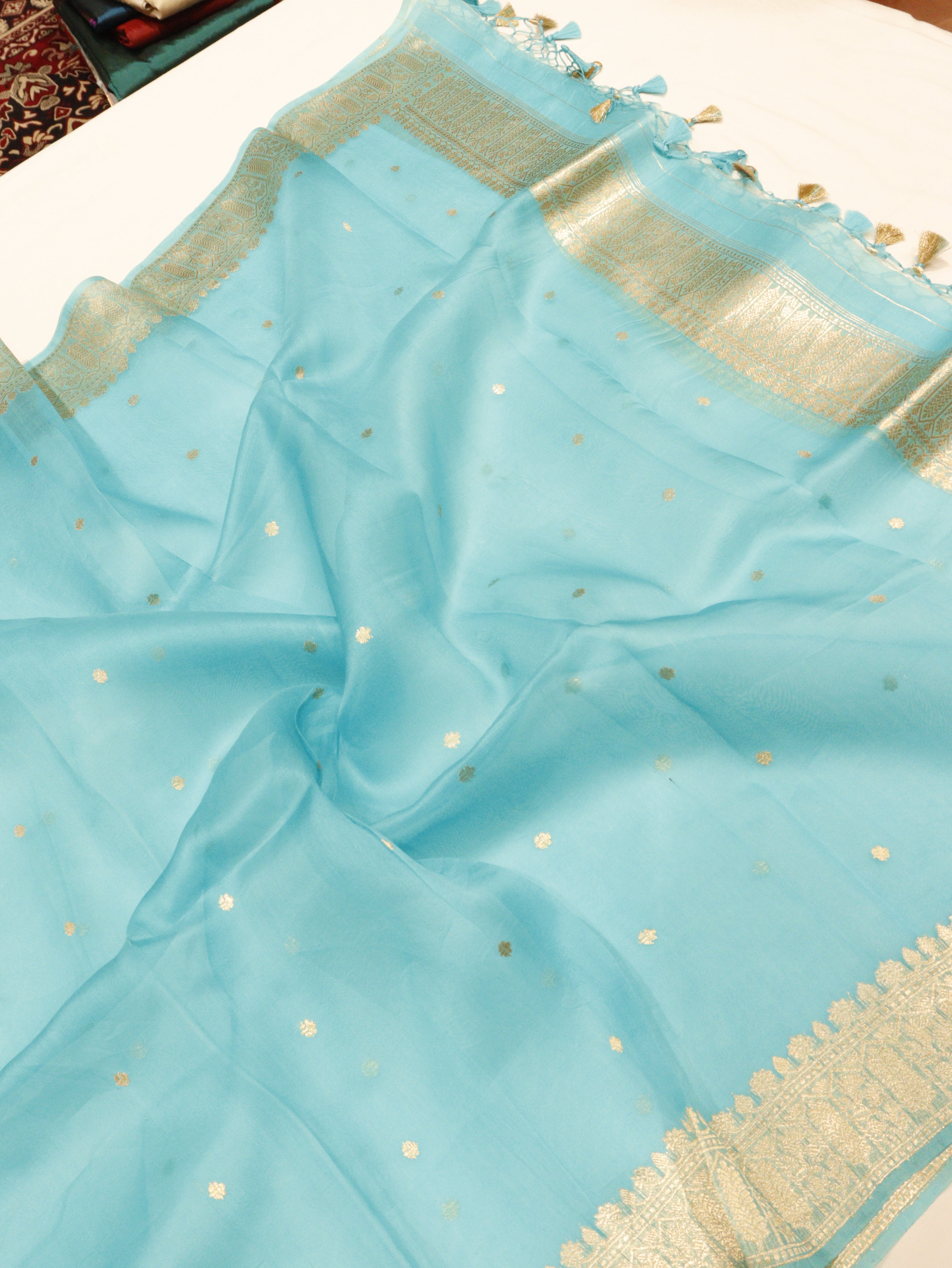 Banarasi Pure Tussar Suit with Kora Silk Dupatta - Peach