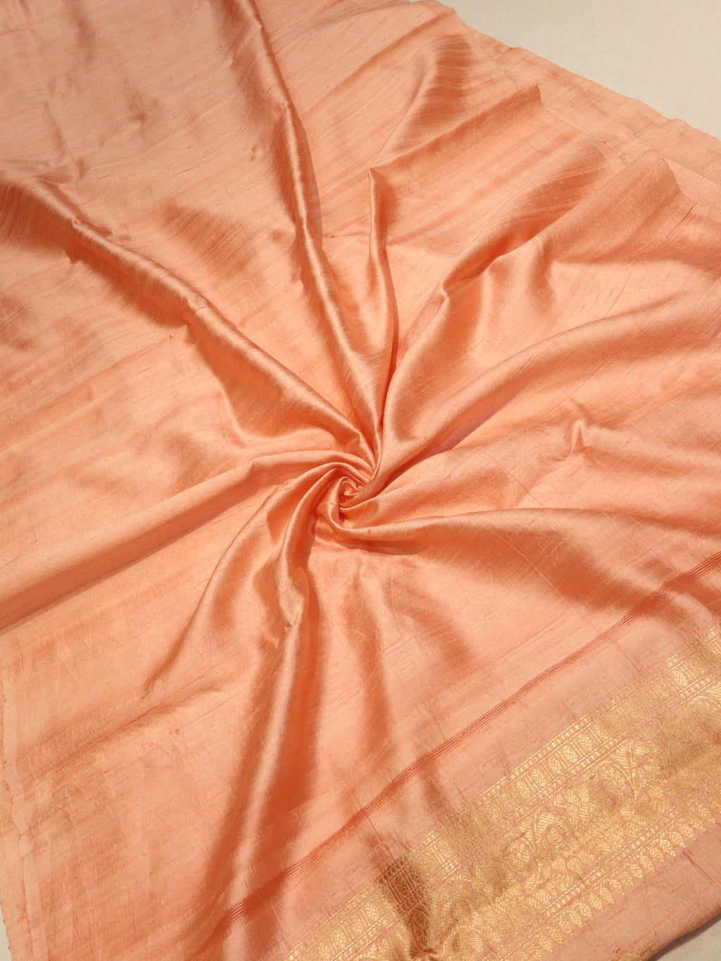 Banarasi Pure Tussar Suit with Kora Silk Dupatta - Peach