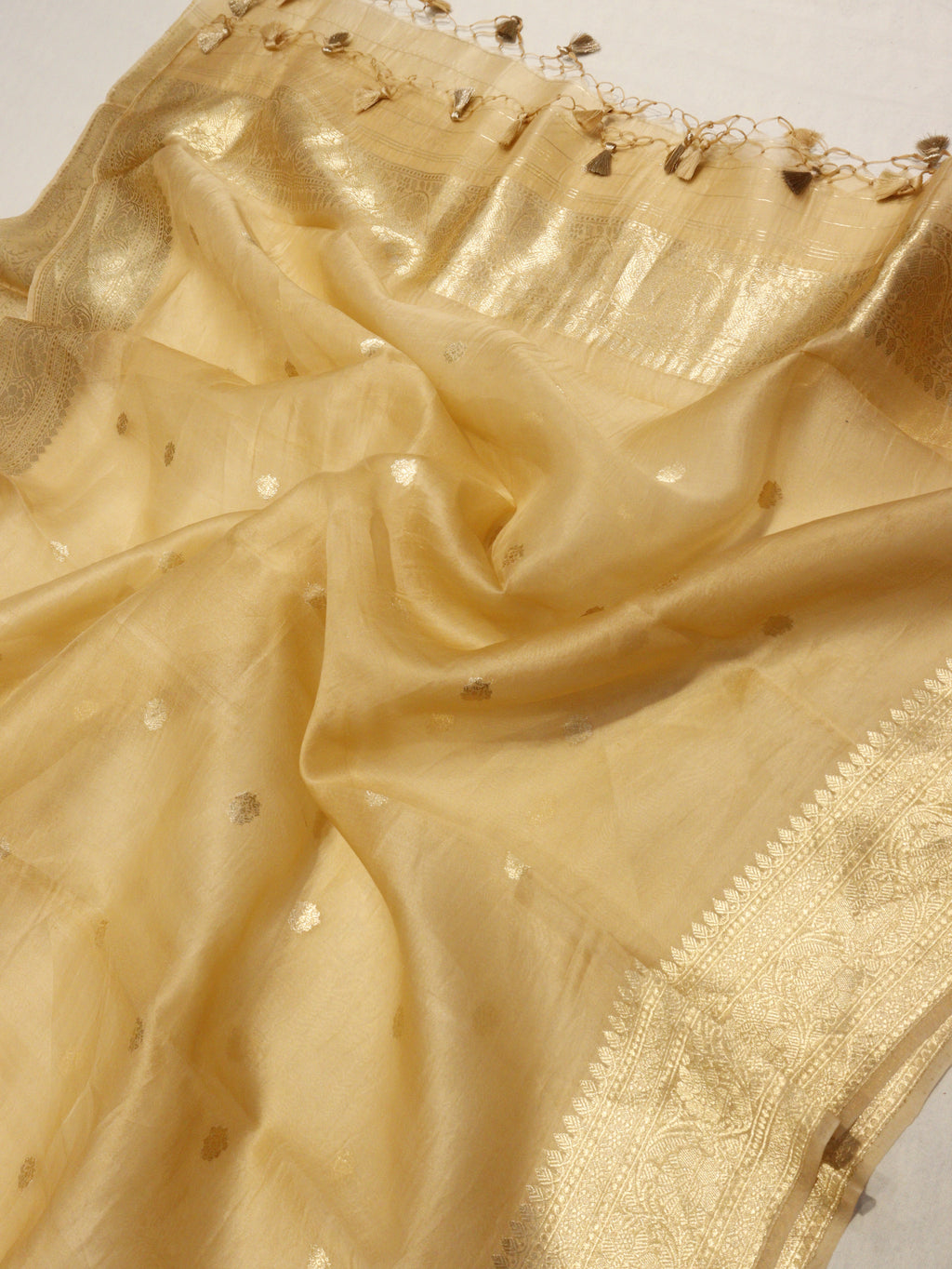 Banarasi Pure Tussar Suit with Kora Silk Dupatta -Wine